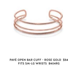 Stella and Dot Pave open bar cuff rose gold